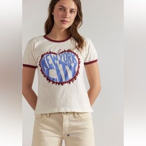 NWT FREE PEOPLE Original Retro Brand New York City Ringer Tee